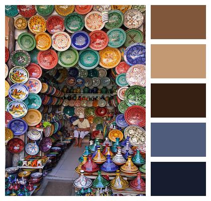 Market Morocco Morocco Colorful Plates Morocco Morocco Travel Morocco Morocco Marrakesh Image